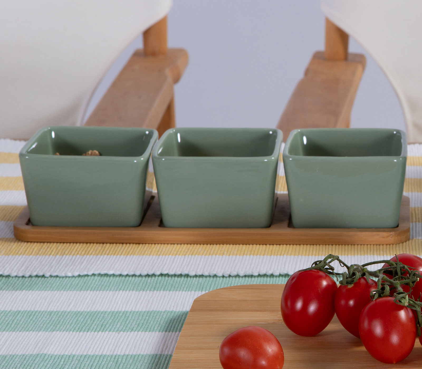 Μπόλ Με Δίσκο Nef-Nef Homeware 3τμχ Sage Green