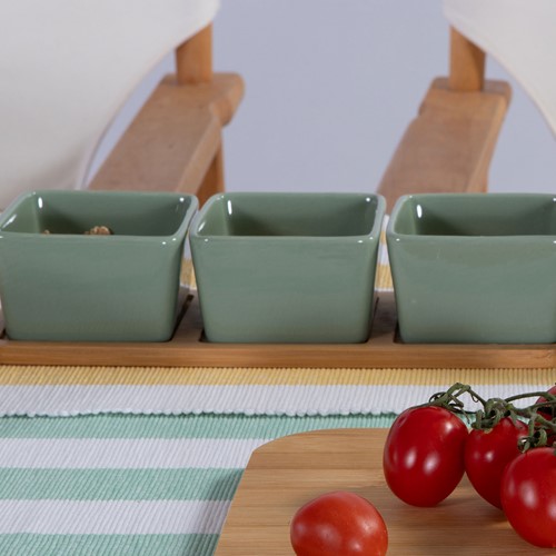 Μπόλ Με Δίσκο Nef-Nef Homeware 3τμχ Sage Green