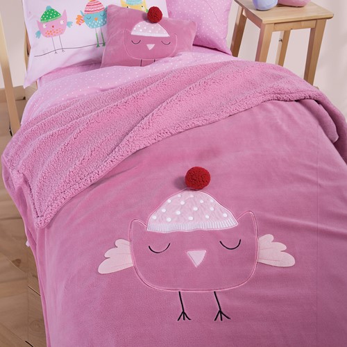 Παιδικό Διακοσμητικό Ριχτάρι Nef-Nef Homeware Tweet so sweet-lovely 130X180 Rose