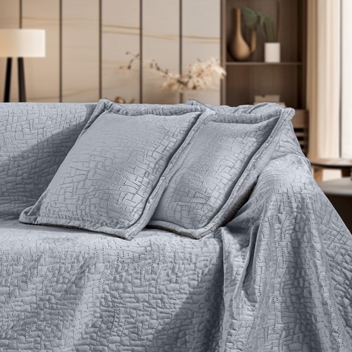 Ριχτάρι Πολυθρόνας Guy Laroche Bolzano Silver 130X170 + Mαξιλάρι 40X40+2.5 χωρίς γέμιση