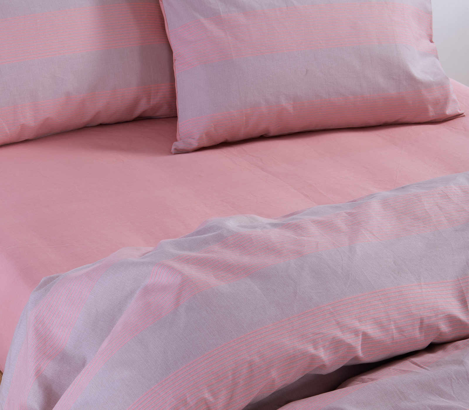 Σεντόνια Μονά Με λάστιχο Nef-Nef Homeware (Σετ) Casual Stripe 170x270 Peach