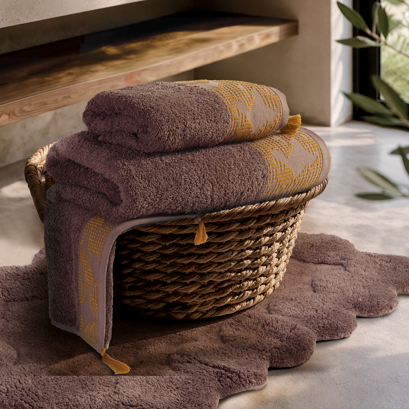 Πετσέτα Προσώπου Nef-Nef Homeware Zeyn 50x90 Brown