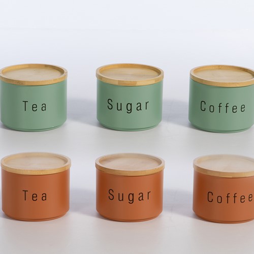 Δοχείο Αποθήκευσης Nef-Nef Homeware Coffee-Tea-Sugar 3τμχ Terra