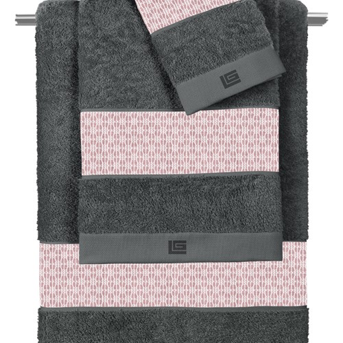 Σετ Πετσέτες Guy Laroche Sandy Old Pink-Anthracite (3ΤΜΧ)