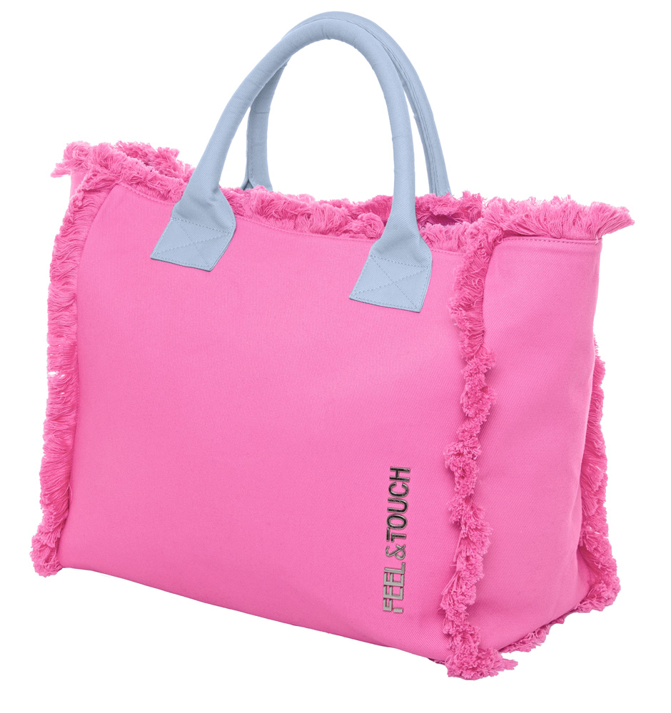 Tσάντα Θαλάσσης Ώμου Feel an Touch Caribbean Pink/Ciel