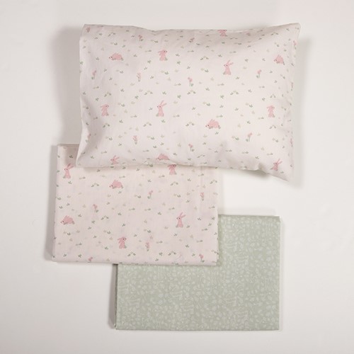 Βρεφικά Σεντόνια Nef-Nef Homeware (Σετ) Country Bunny Ecru/Mint