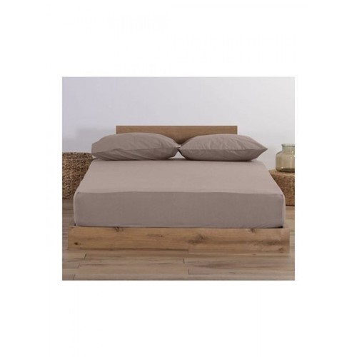 Σεντόνι Μεμονωμένο Μακό King Size Nef-Nef Homeware Jersey 180X200+35 Mocca