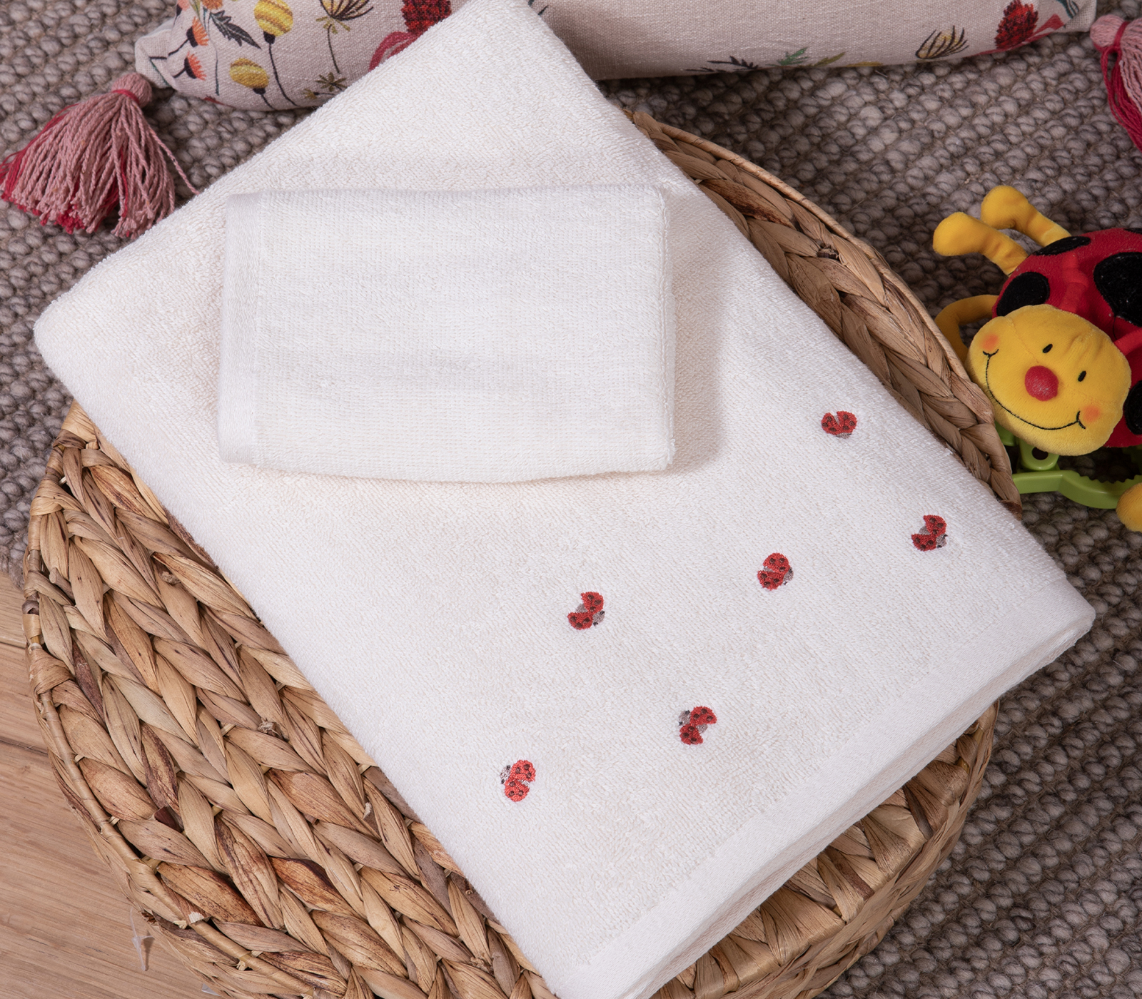 Βρεφικές Πετσέτες Nef-Nef Homeware Lady Bug Ecru 