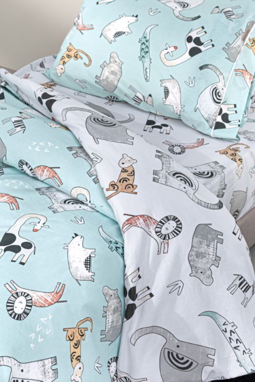 Παιδικά Σεντόνια Guy Laroche (Σετ) Zootopia Aqua-Grey 165X250