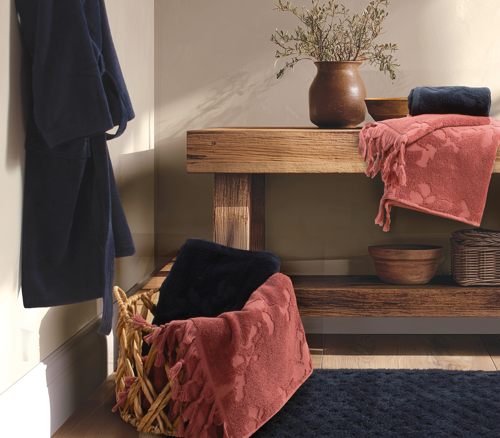 Πετσέτα Προσώπου Nef-Nef Homeware Vania 50x90 Blue/Black