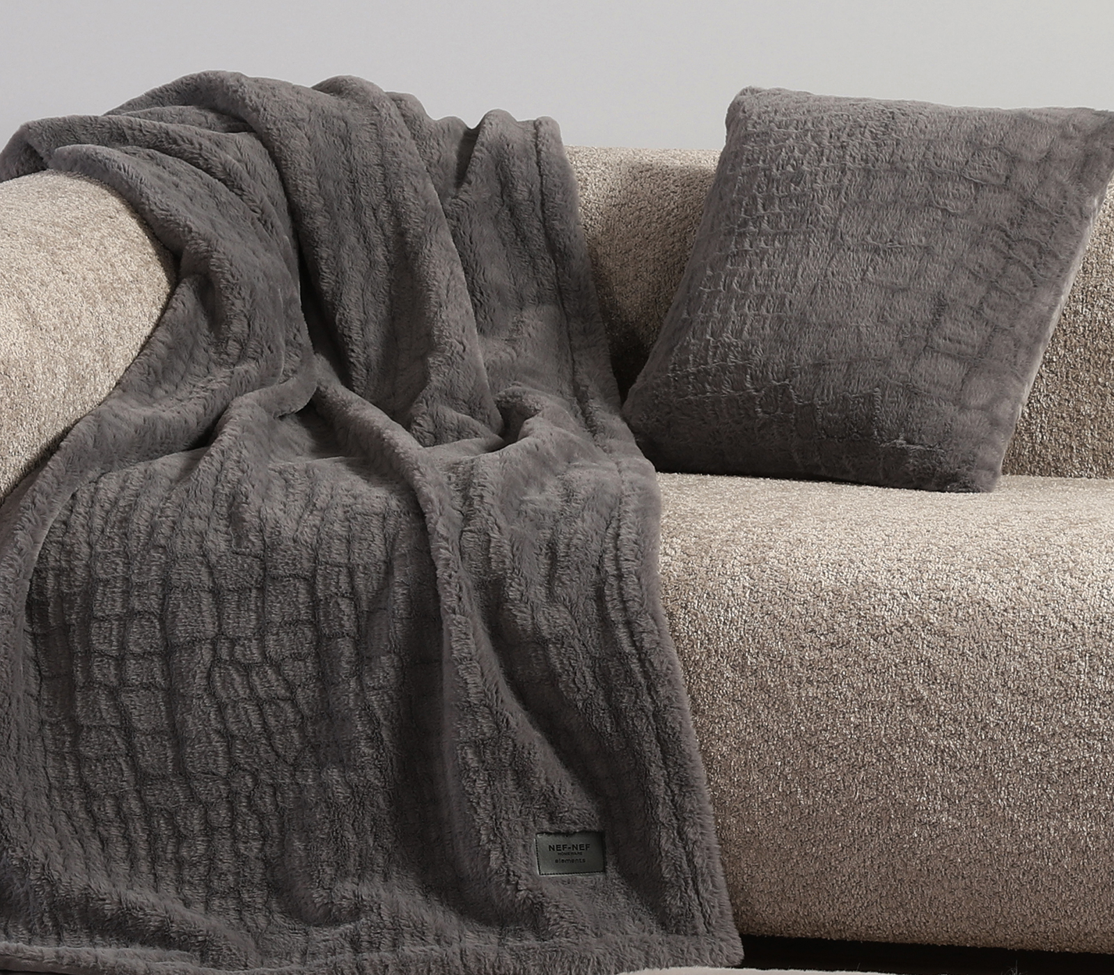 Ριχτάρι Πολυθρόνας Nef-Nef Homeware Mentor 130x180 Grey