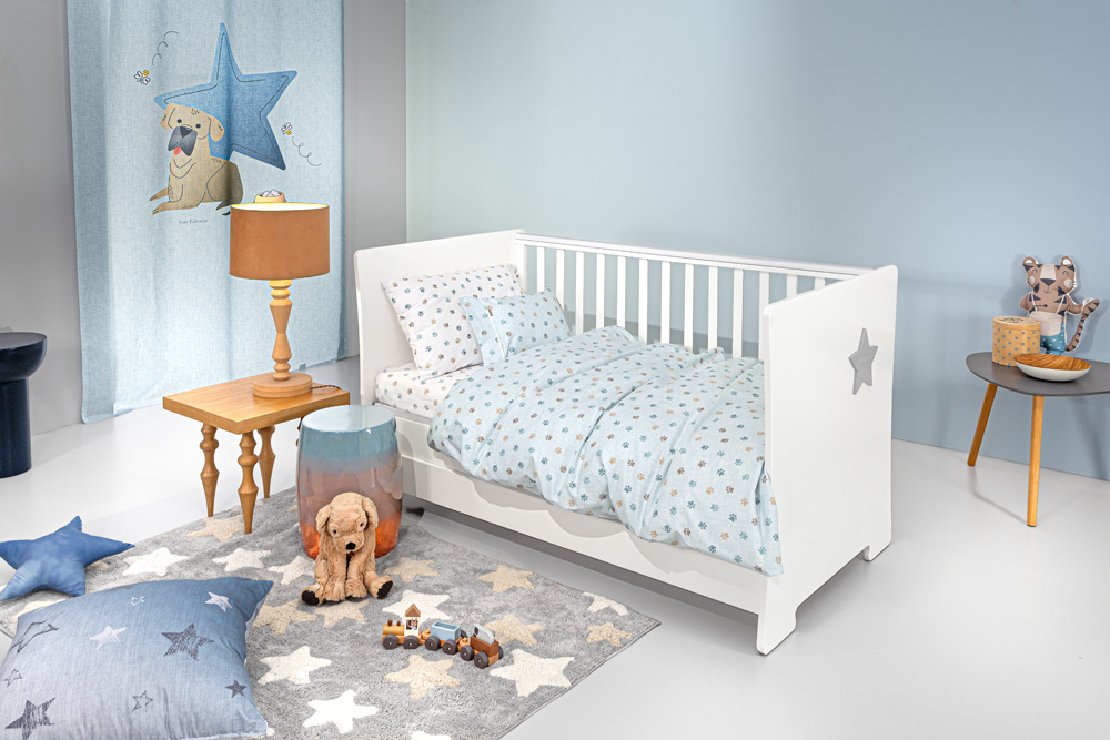 Βρεφικά  Σεντόνια Guy Laroche (Σετ) Paw Ciel 115x170