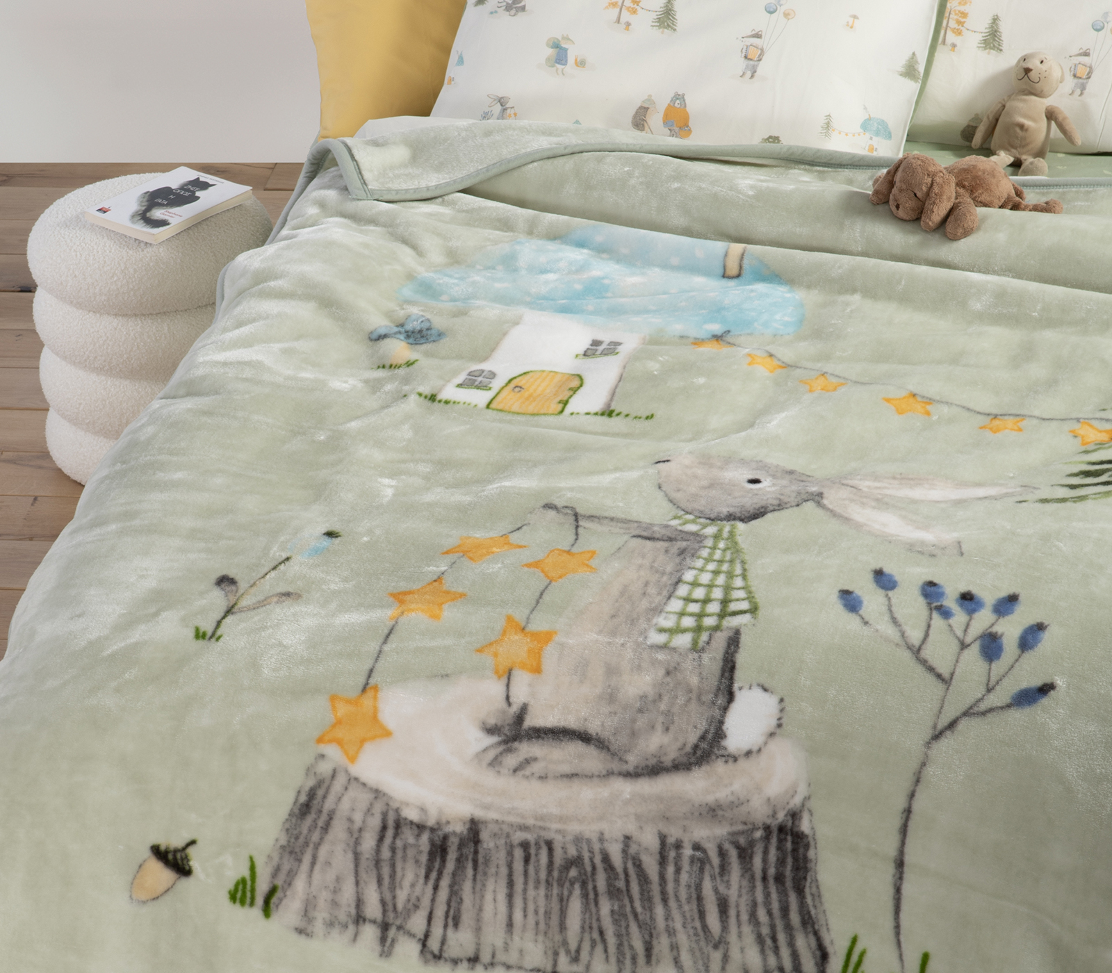 Παιδική Κουβέρτα Nef-Nef Homeware Woodland Party 160x220 Pistachio 