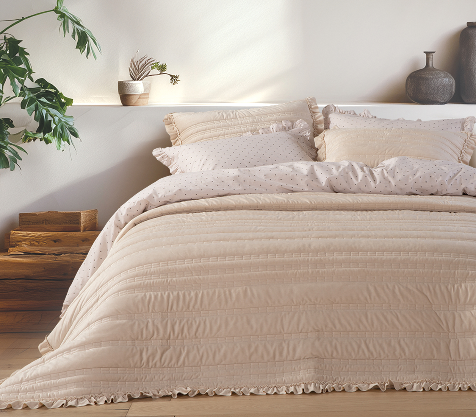 Κουβερλί Υπέρδιπλο Nef-Nef Homeware Sirion 230x240 Ecru