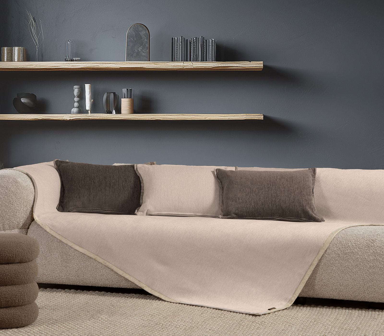 Ριχτάρι Τετραθεσίου Nef-Nef Homeware New Tanger 180x350 Beige/Ecru