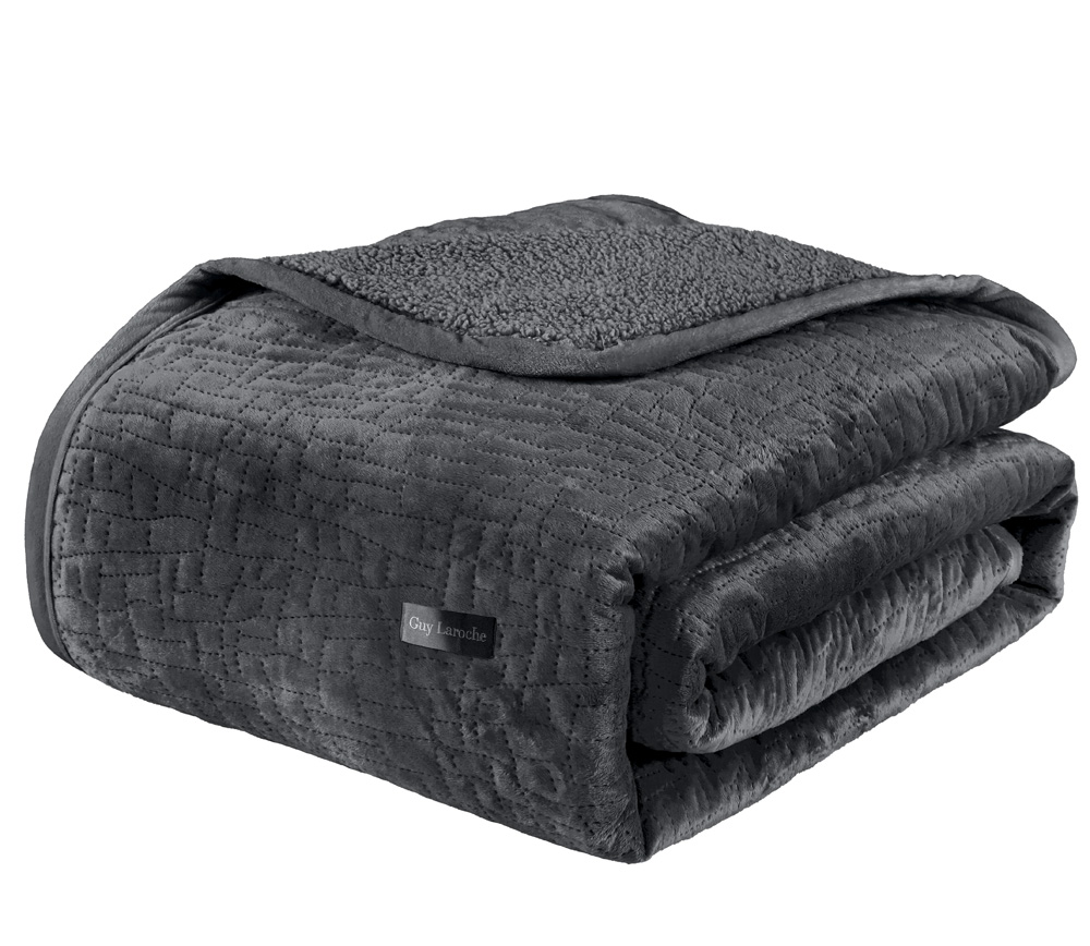 Κουβέρτα Υπέρδιπλη Guy Laroche (Σετ) Bolzano 220x240 Antthracite