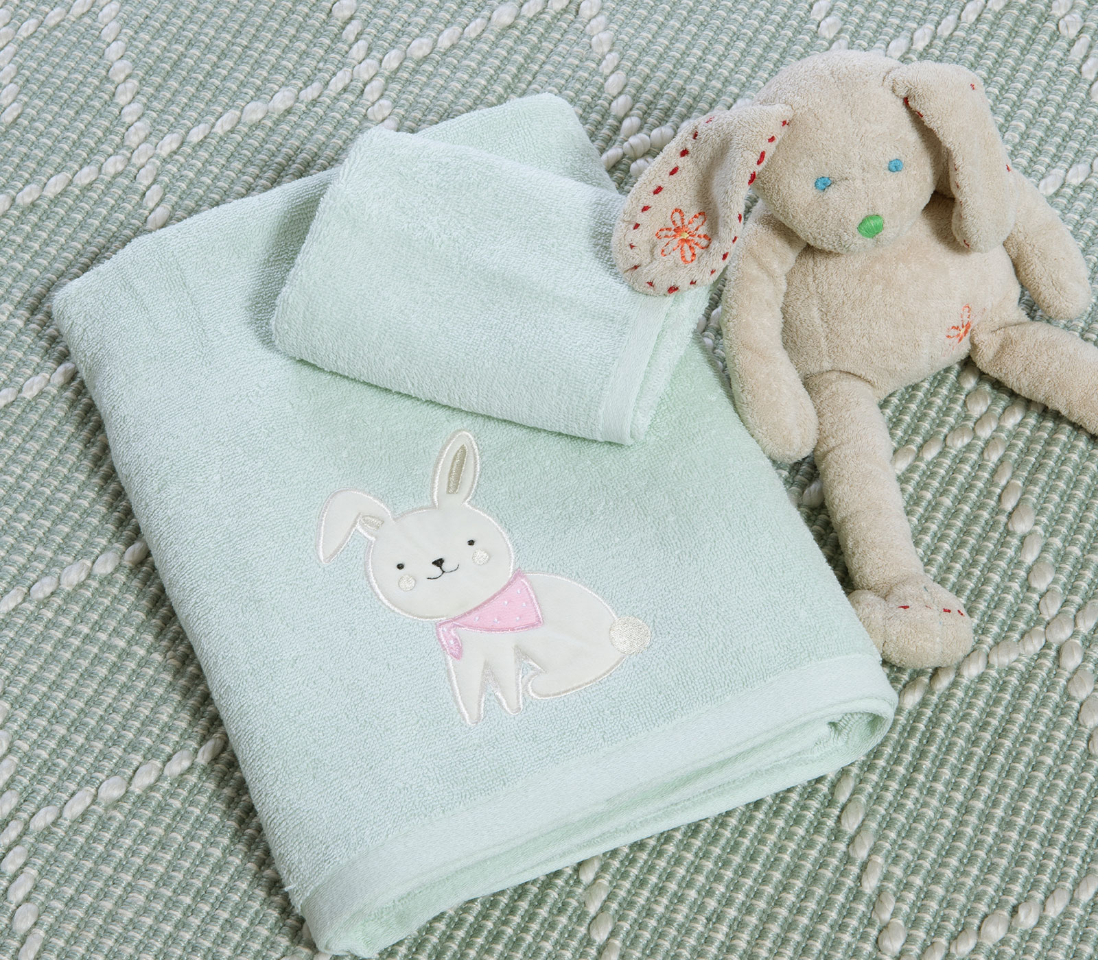 Βρεφικές Πετσέτες Nef-Nef Homeware (2ΤΜΧ) Pic Nic Together Milky Green 