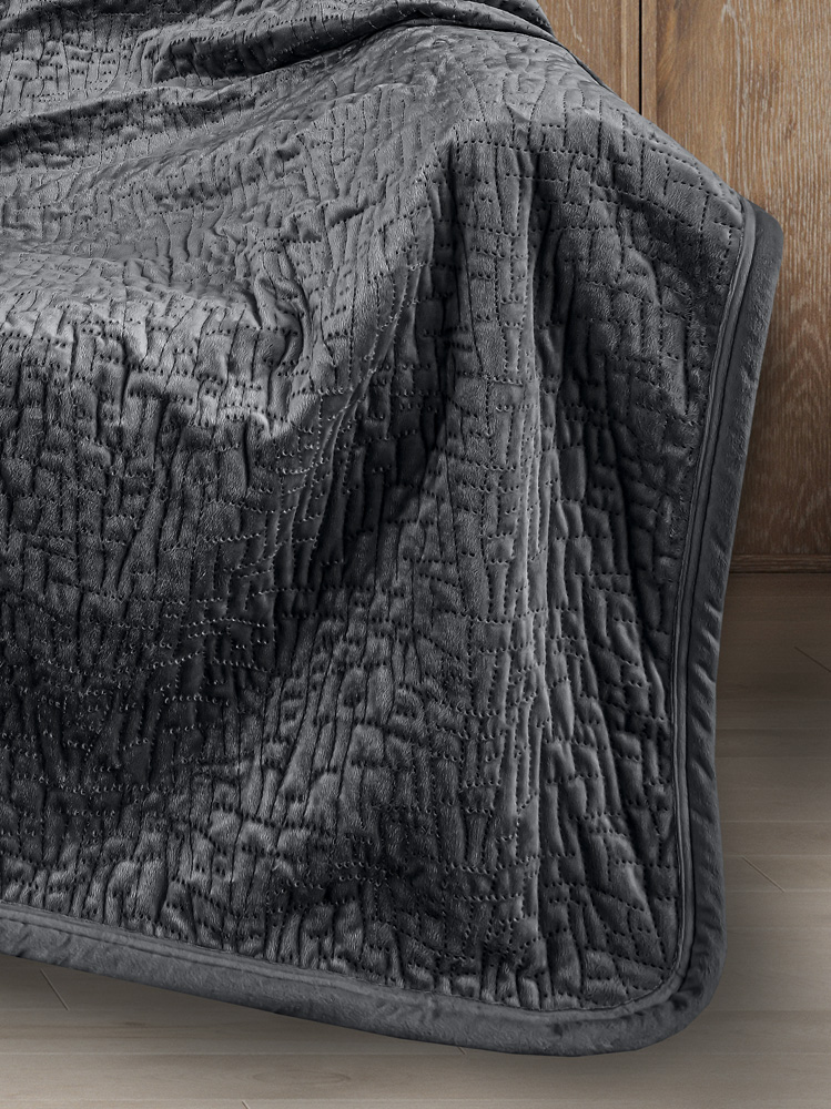 Ριχτάρι Πολυθρόνας Guy Laroche Bolzano Anthracite 130X170 + Mαξιλάρι 40X40+2.5 χωρίς γέμιση