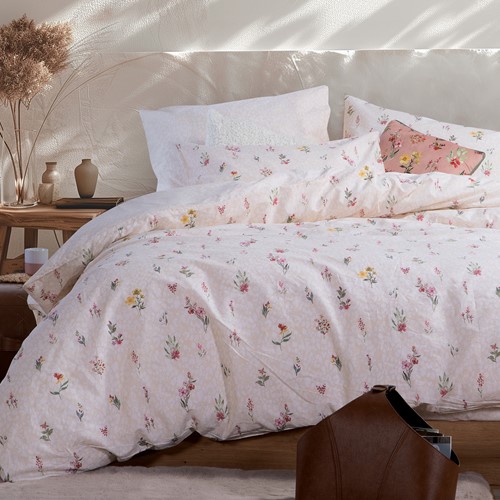 Παπλωματοθήκη μονή Nef-Nef Homeware (Σετ) Plant 170X240 Ecru