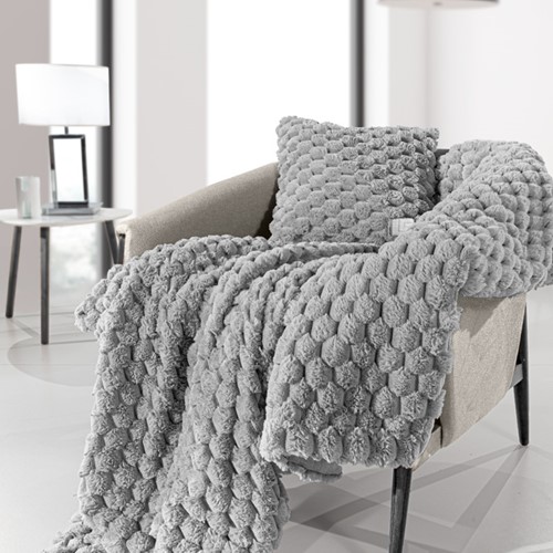 Ριχτάρι Πολυθρόνας Guy Laroche Elixir Silver 120X160 + Μαξιλάρι 42X42