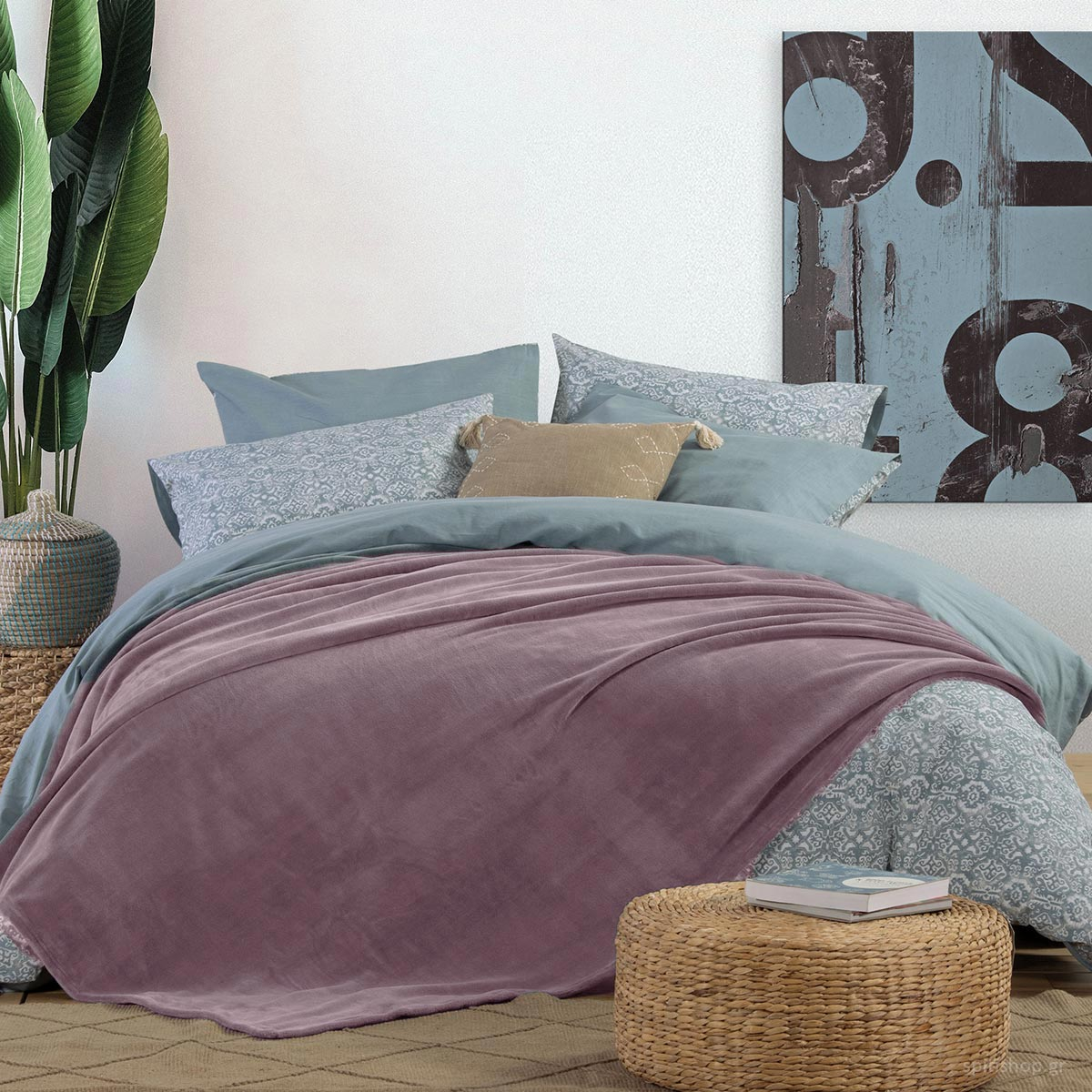 Kουβέρτα Fleece Μονή Nef-Nef Homeware Cosy 160Χ220 Mauve
