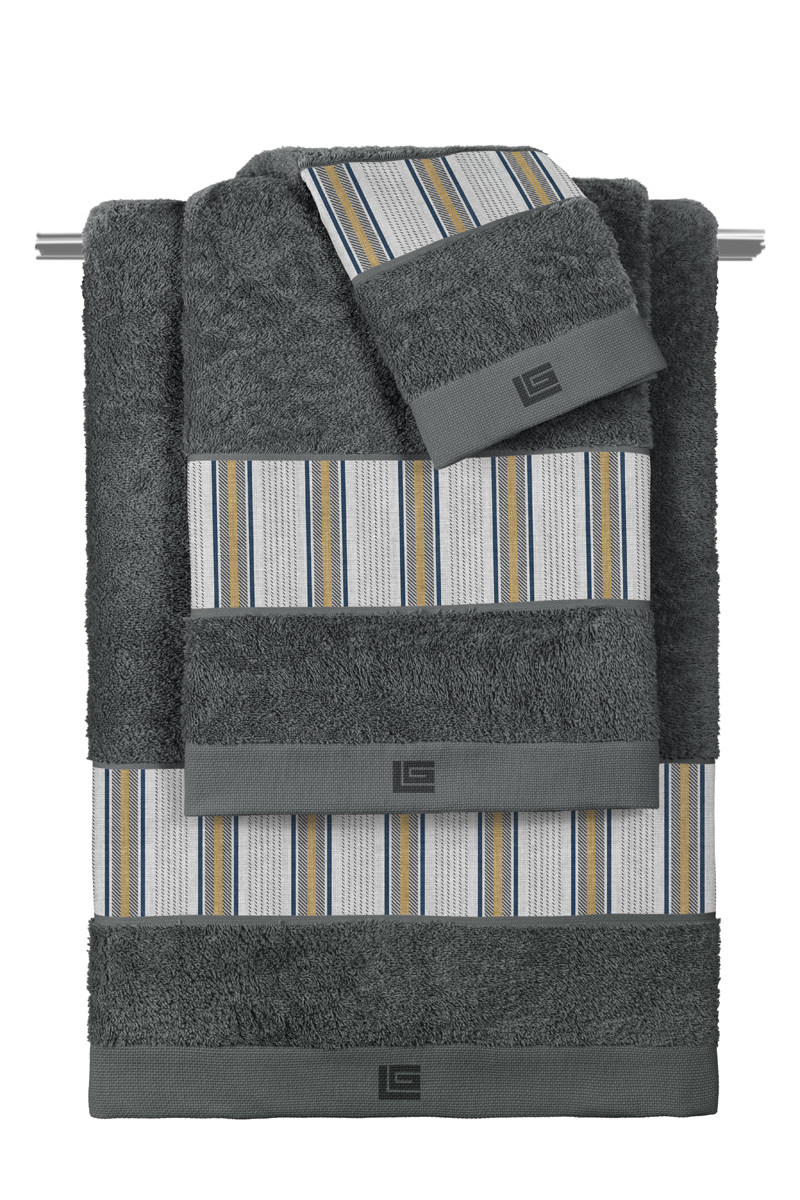 Σετ Πετσέτες Guy Laroche Pinstripe Grey-Anthracite 3τμχ