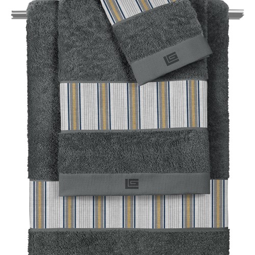 Σετ Πετσέτες Guy Laroche Pinstripe Grey-Anthracite 3τμχ