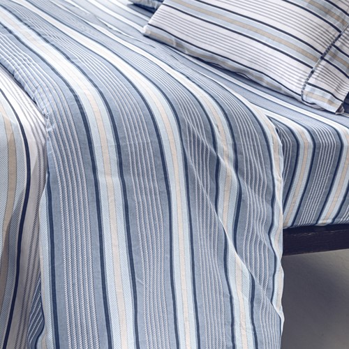 Σεντόνια Υπέρδιπλα Guy Laroche (Σετ) Pinstripe Denim 240X265