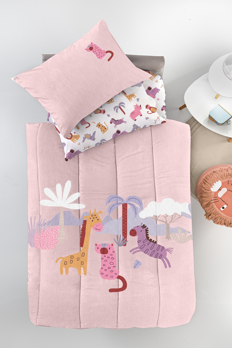 Παιδικό Κουβερλί Guy Laroche Jungle Pink 160Χ230 Suede