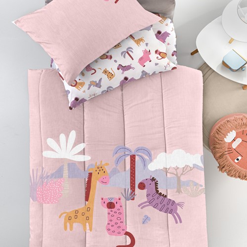 Παιδικό Κουβερλί Guy Laroche Jungle Pink 160Χ230 Suede