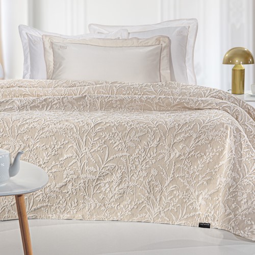 Κουβερλί King Size Guy Laroche Bouquet Natural 260X250 (Διπλής Όψης)