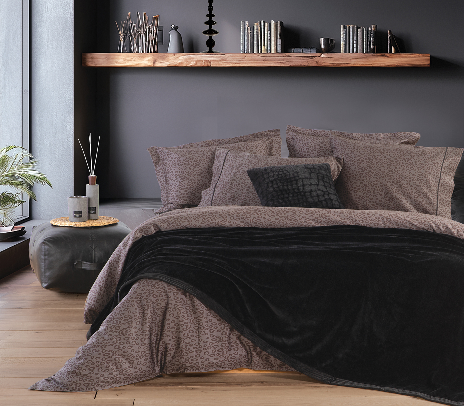 Κουβέρτα Υπέρδιπλη Nef-Nef Homeware Velosso 24 230x240 Black 