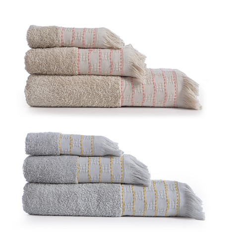 Σετ Πετσέτες Nef-Nef Homeware (3ΤΜΧ) Quantro Beige