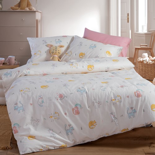 Παιδικά Σεντόνια Nef-Nef Homeware (3ΤΜΧ) Cat Life 170x260 Ecru