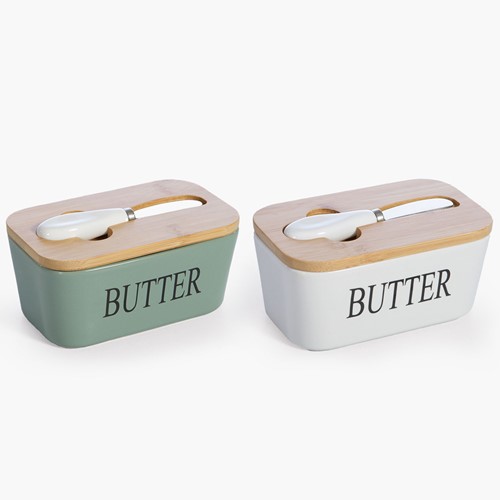 Δοχείο Βουτύρου Με Μαχαίρι Και Καπάκι Nef-Nef Homeware Brick White