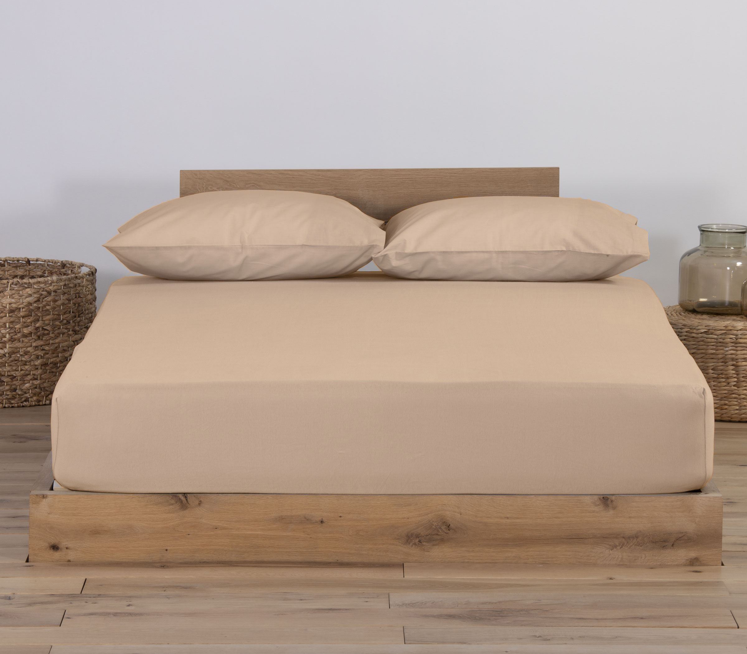 Σεντόνι Μακό Nef-Nef Homeware Διπλό Με Λάστιχο Jersey 140X200+30 Beige