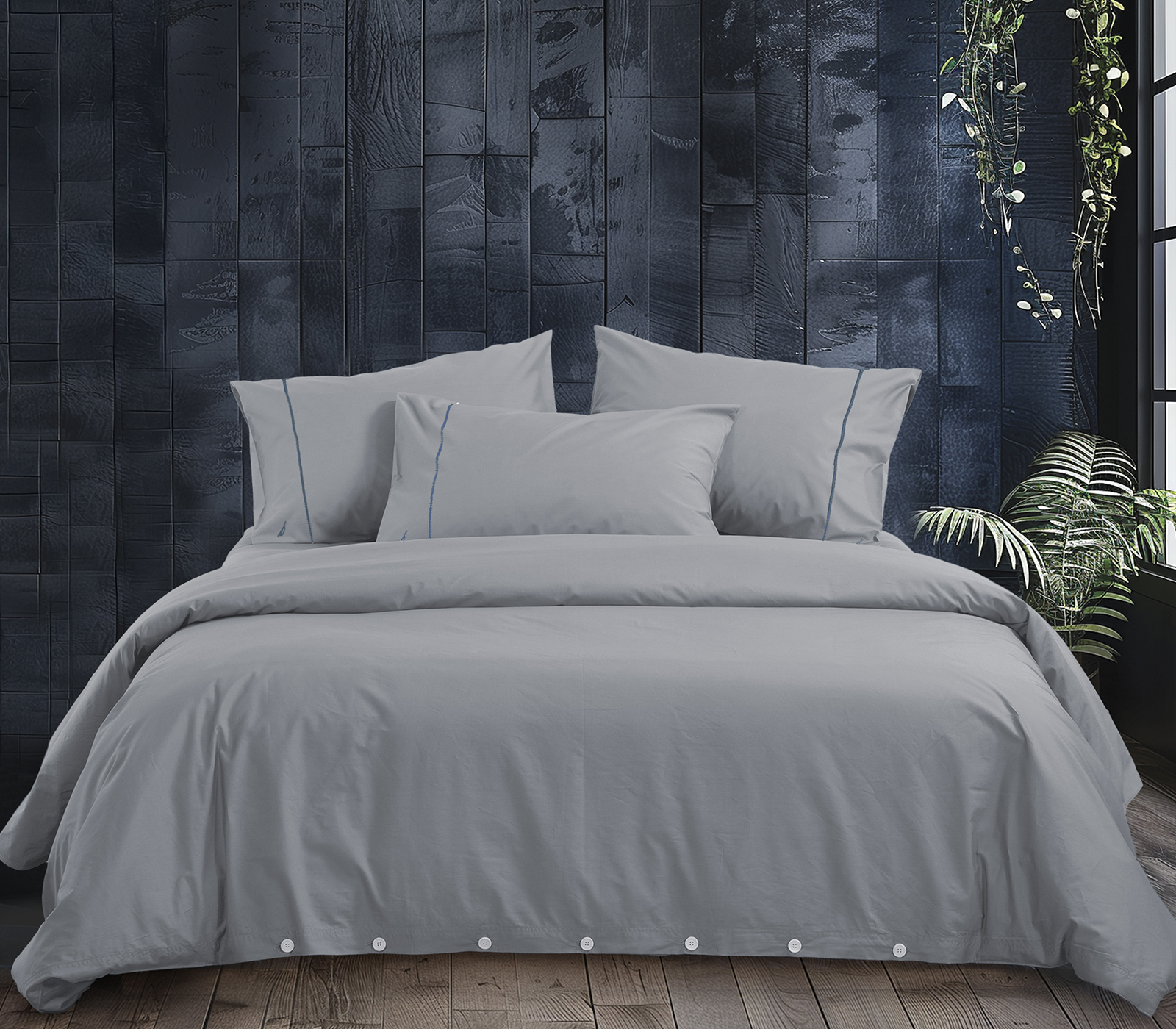 Παπλωματοθήκη Υπέρδιπλη Nef-Nef Homeware (Σετ)  Nautica-Nau Wave Solid 240X220 Silver