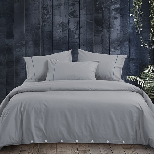 Παπλωματοθήκη Υπέρδιπλη Nef-Nef Homeware (Σετ) Nautica-Nau Wave Solid 240X220 Silver