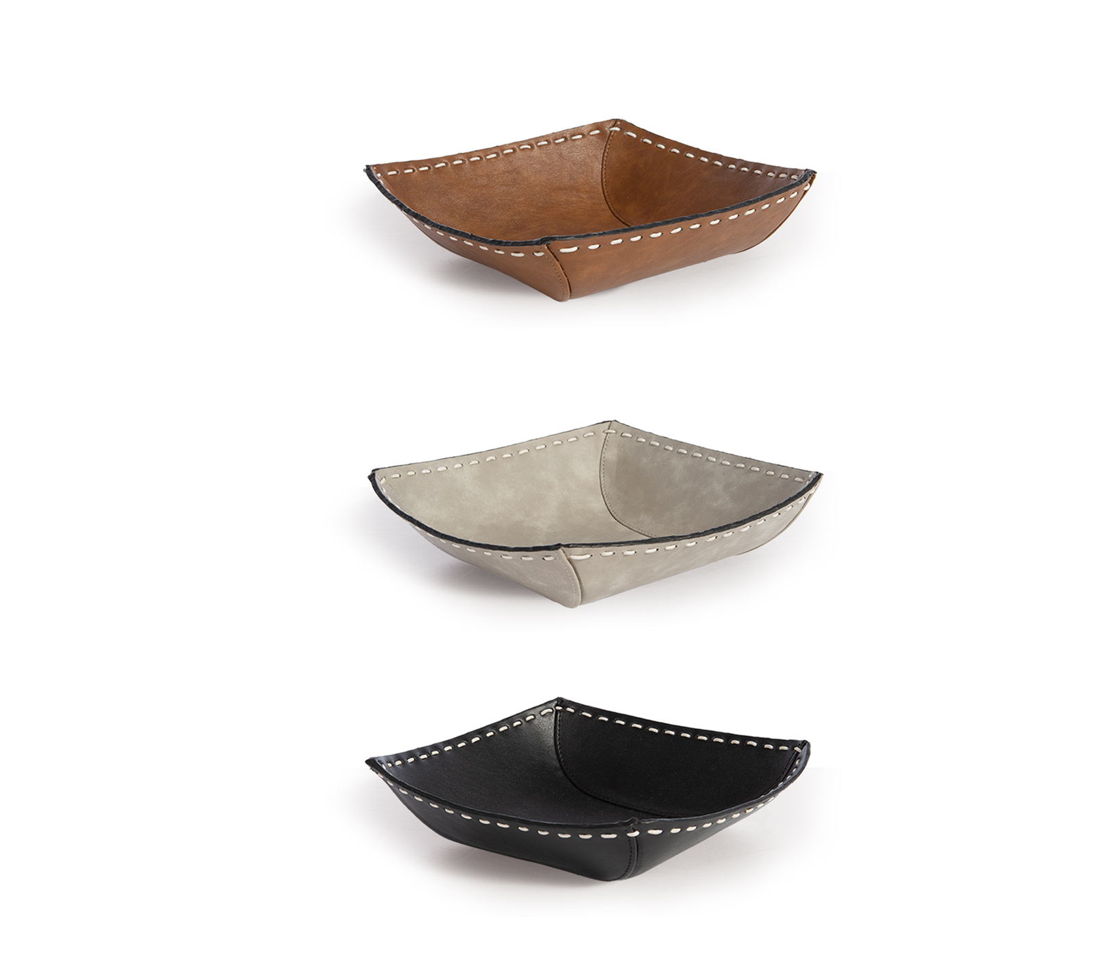 Καλάθι Nef-Nef Homeware με υφή δέρματος Lethal  30X20X32 D.Grey