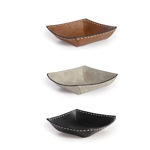 Καλάθι Nef-Nef Homeware με υφή δέρματος Lethal 30X20X32 D.Grey