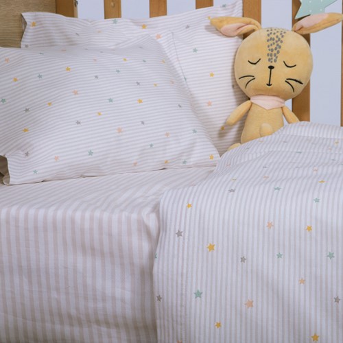 Βρεφικά Σεντόνια Κούνιας Nef-Nef Homeware (3ΤΜΧ) Happy Off White