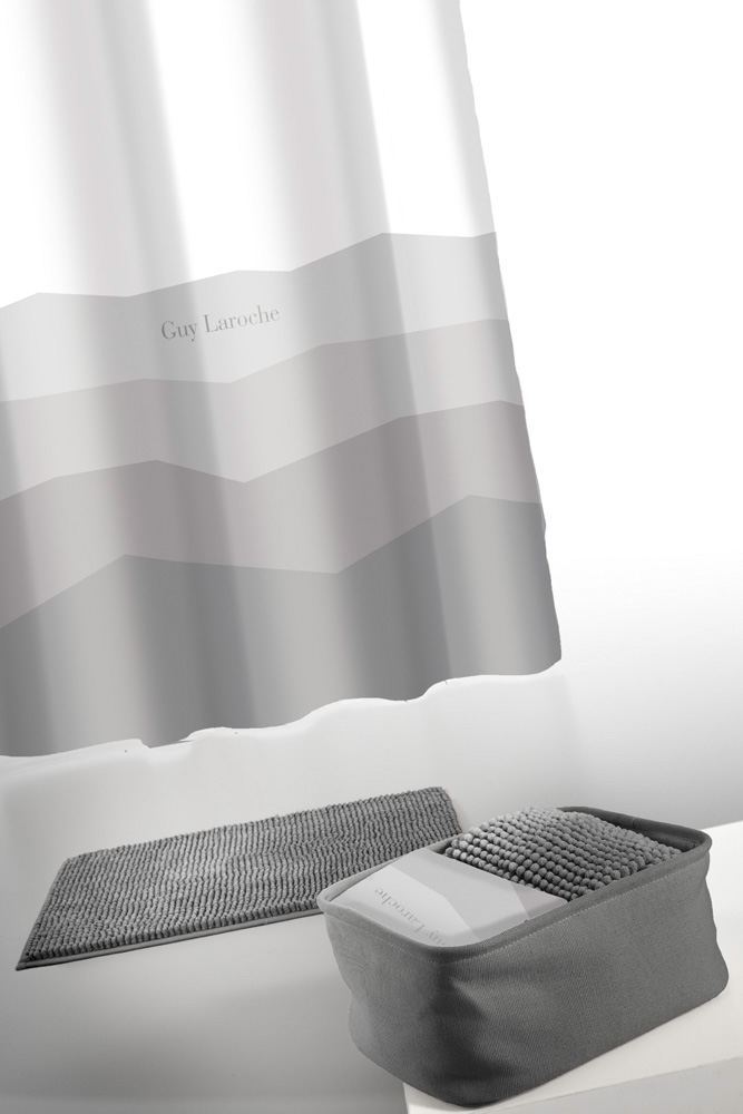 Κουρτίνα Μπάνιου + Πατάκι Guy Laroche (Σετ) Blum Anthracite 4τμχ