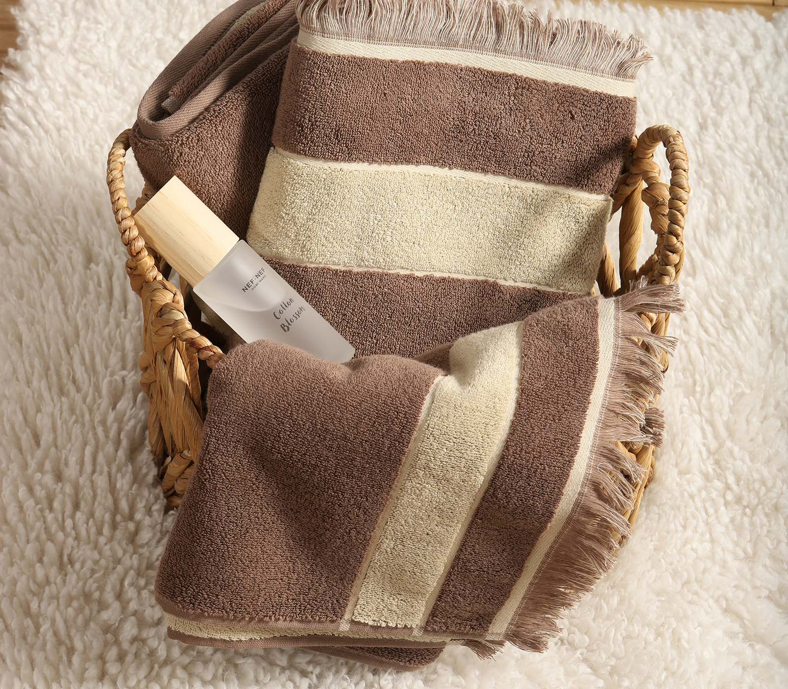 Πετσέτα Προσώπου Nef-Nef Homeware Sentimen 50x90 Brown