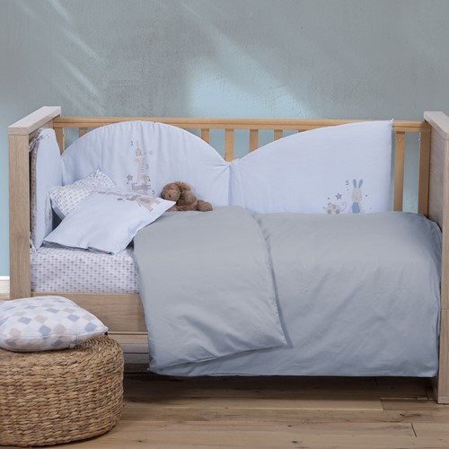 Βρεφική Παπλωματοθήκη Nef-Nef Homeware Basic 110X150 Silver Grey