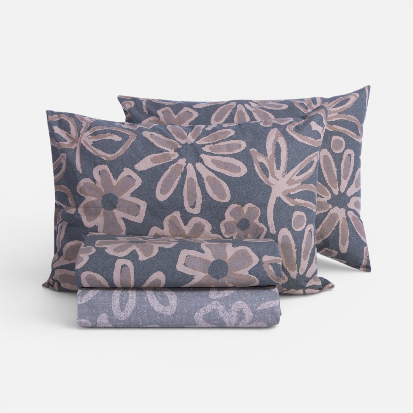 Μονά Σεντόνια Nef-Nef Homeware (Σετ) Βαμβακερά με Λάστιχο Harmony 170Χ270 Grey
