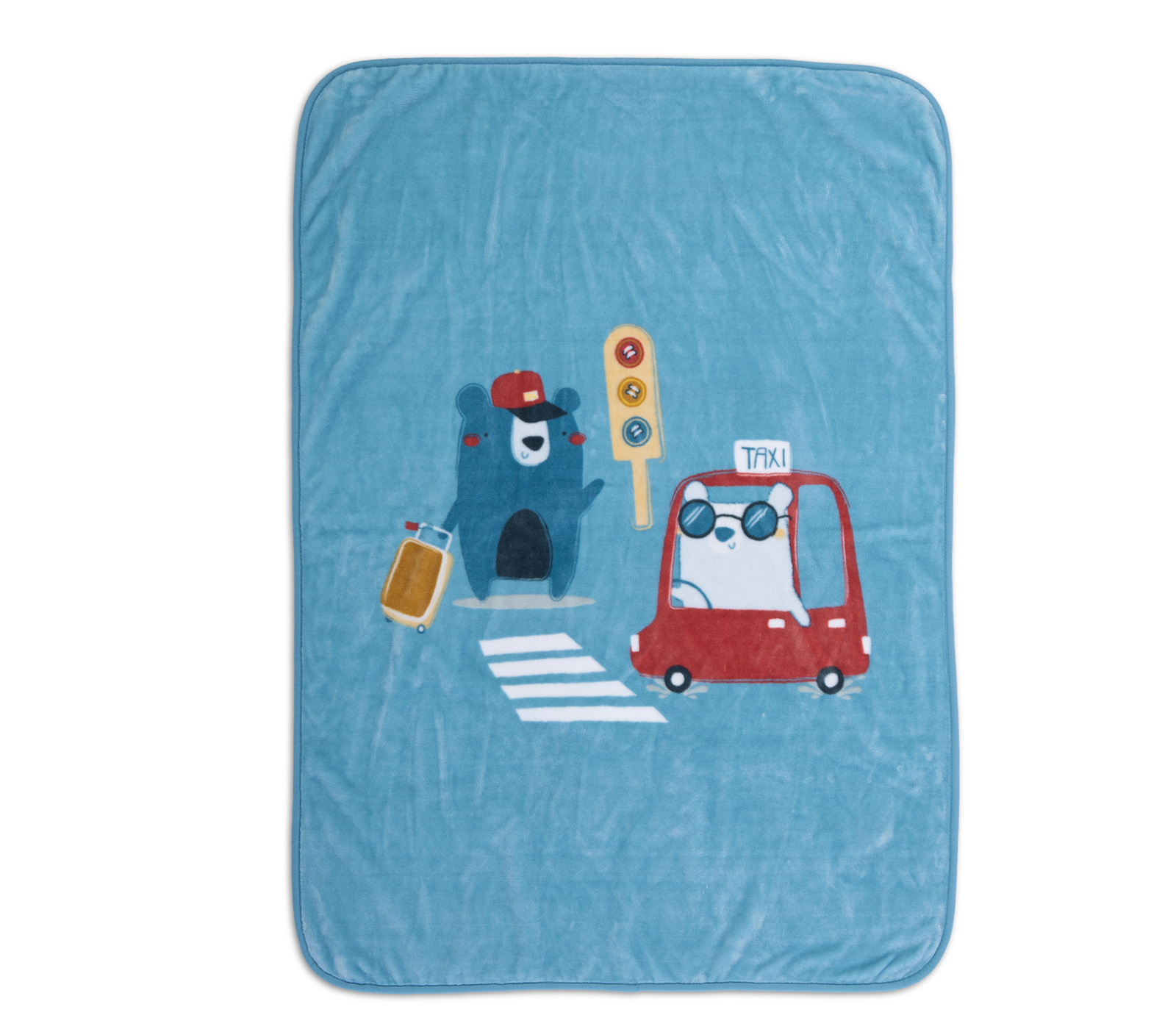 Βρεφική Κουβέρτα Κούνιας Nef-Nef Homeware Traffic 100X140 Αqua