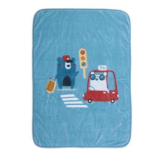 Βρεφική Κουβέρτα Κούνιας Nef-Nef Homeware Traffic 100X140 Αqua