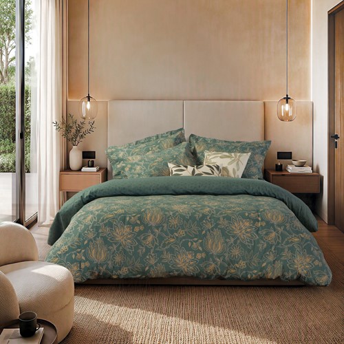 Υπέρδιπλα Σεντόνια Nef-Nef Homeware (Σετ) Βαμβακοσατέν με Λάστιχο Elinda 240Χ270 Green
