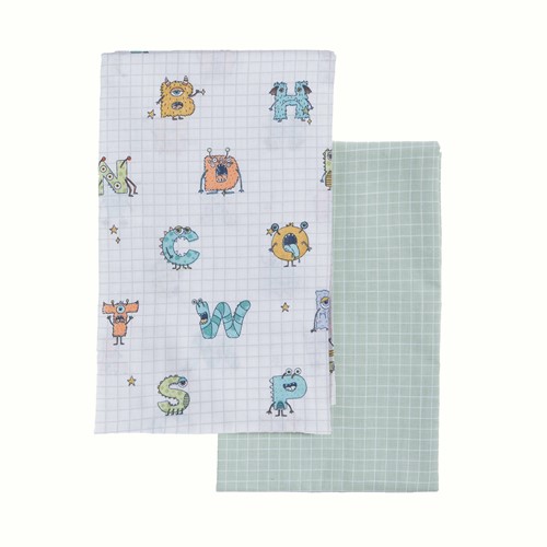 Βρεφικά Σεντόνια Λίκνου Nef-Nef Homeware Alphabet Monster Pistachio