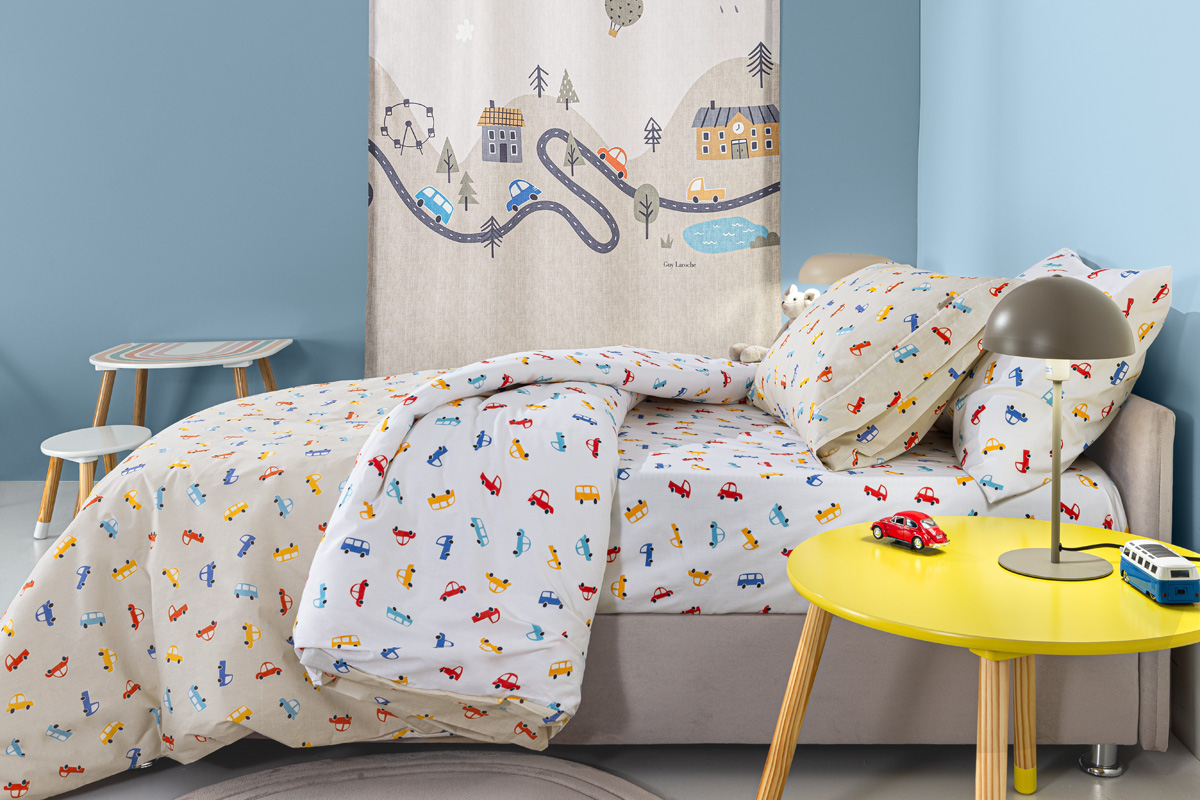 Παιδικά Σεντόνια Guy Laroche (Σετ) Roadtrip Natural 165x250